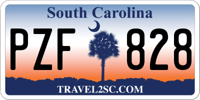 SC license plate PZF828