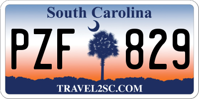 SC license plate PZF829