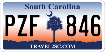 SC license plate PZF846