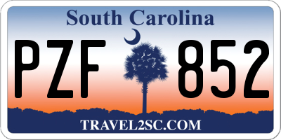SC license plate PZF852