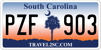 SC license plate PZF903
