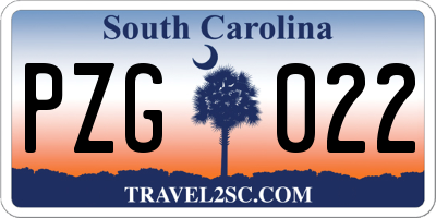 SC license plate PZG022