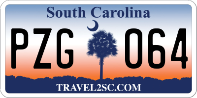 SC license plate PZG064