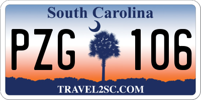 SC license plate PZG106