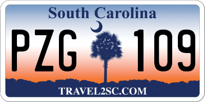 SC license plate PZG109