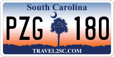 SC license plate PZG180