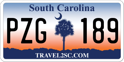 SC license plate PZG189
