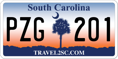 SC license plate PZG201