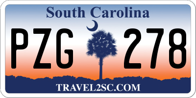 SC license plate PZG278