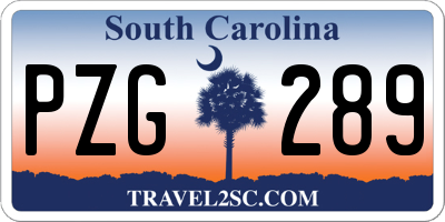 SC license plate PZG289