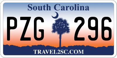 SC license plate PZG296