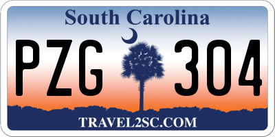 SC license plate PZG304
