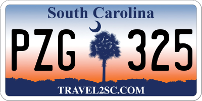 SC license plate PZG325