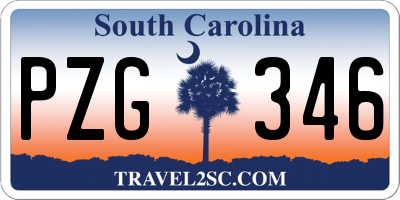 SC license plate PZG346