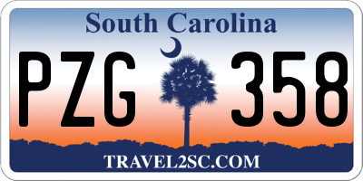 SC license plate PZG358