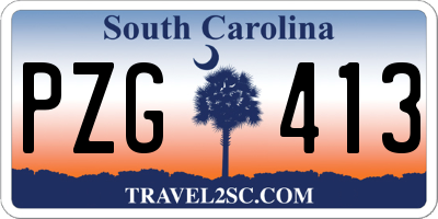 SC license plate PZG413