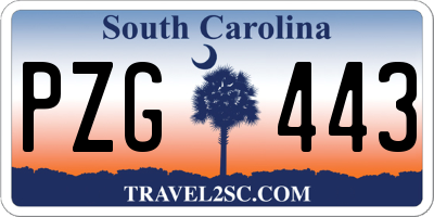 SC license plate PZG443