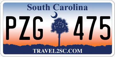 SC license plate PZG475