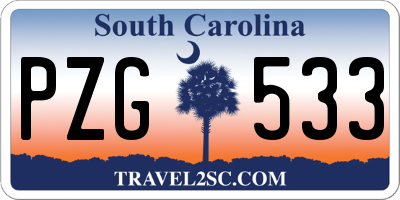 SC license plate PZG533