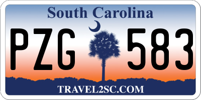 SC license plate PZG583