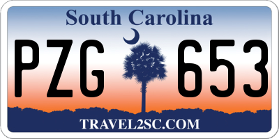 SC license plate PZG653