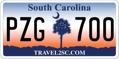 SC license plate PZG700