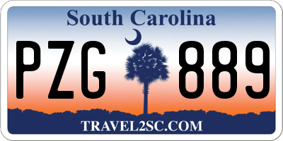 SC license plate PZG889