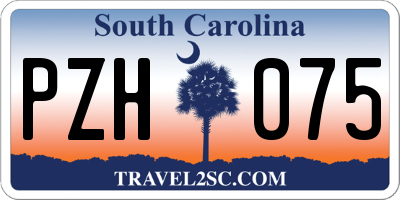 SC license plate PZH075