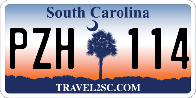 SC license plate PZH114