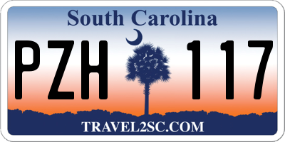 SC license plate PZH117