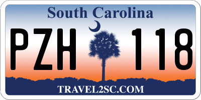 SC license plate PZH118