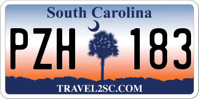 SC license plate PZH183