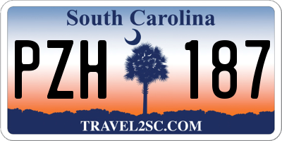 SC license plate PZH187