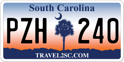 SC license plate PZH240