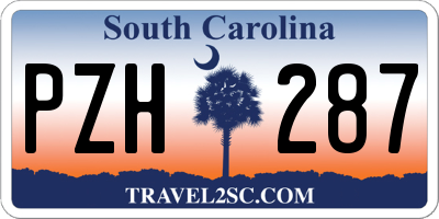 SC license plate PZH287