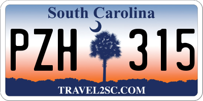 SC license plate PZH315