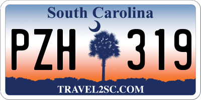 SC license plate PZH319