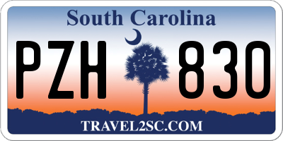 SC license plate PZH830