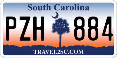 SC license plate PZH884