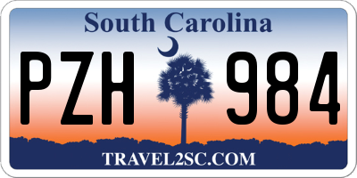 SC license plate PZH984