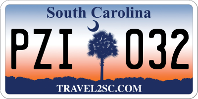 SC license plate PZI032