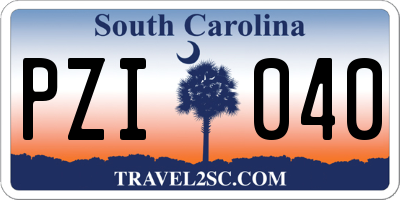 SC license plate PZI040