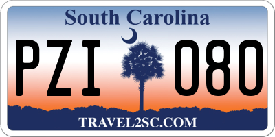 SC license plate PZI080