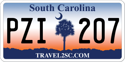 SC license plate PZI207
