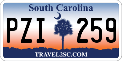 SC license plate PZI259