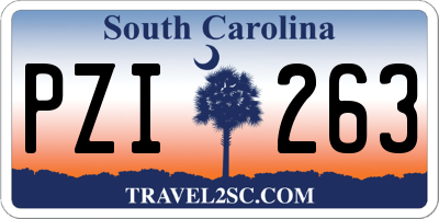 SC license plate PZI263