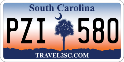 SC license plate PZI580