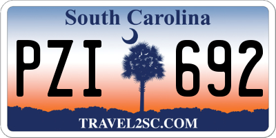 SC license plate PZI692