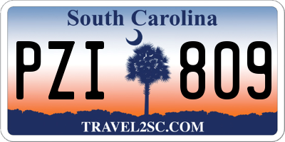 SC license plate PZI809