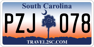 SC license plate PZJ078